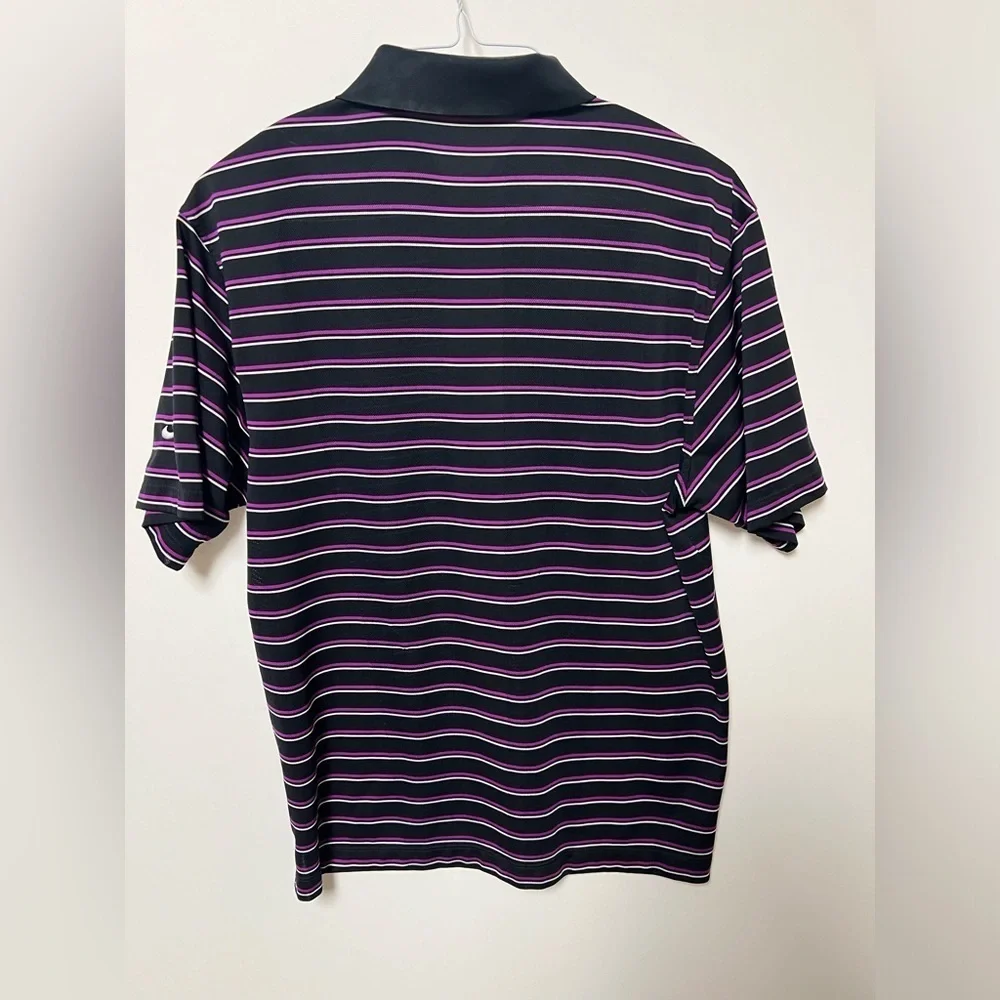 NIKE GOLF PURPLE/BLACK/WHITE DRI-FIT POLO GOLF SHIRT